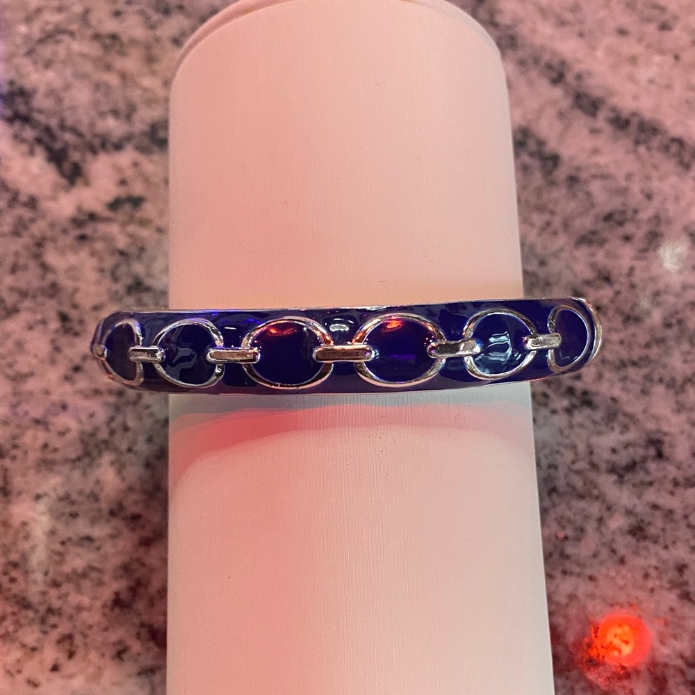 Sequin brand Elegant Blue & Silver hinged Bracelet bangle